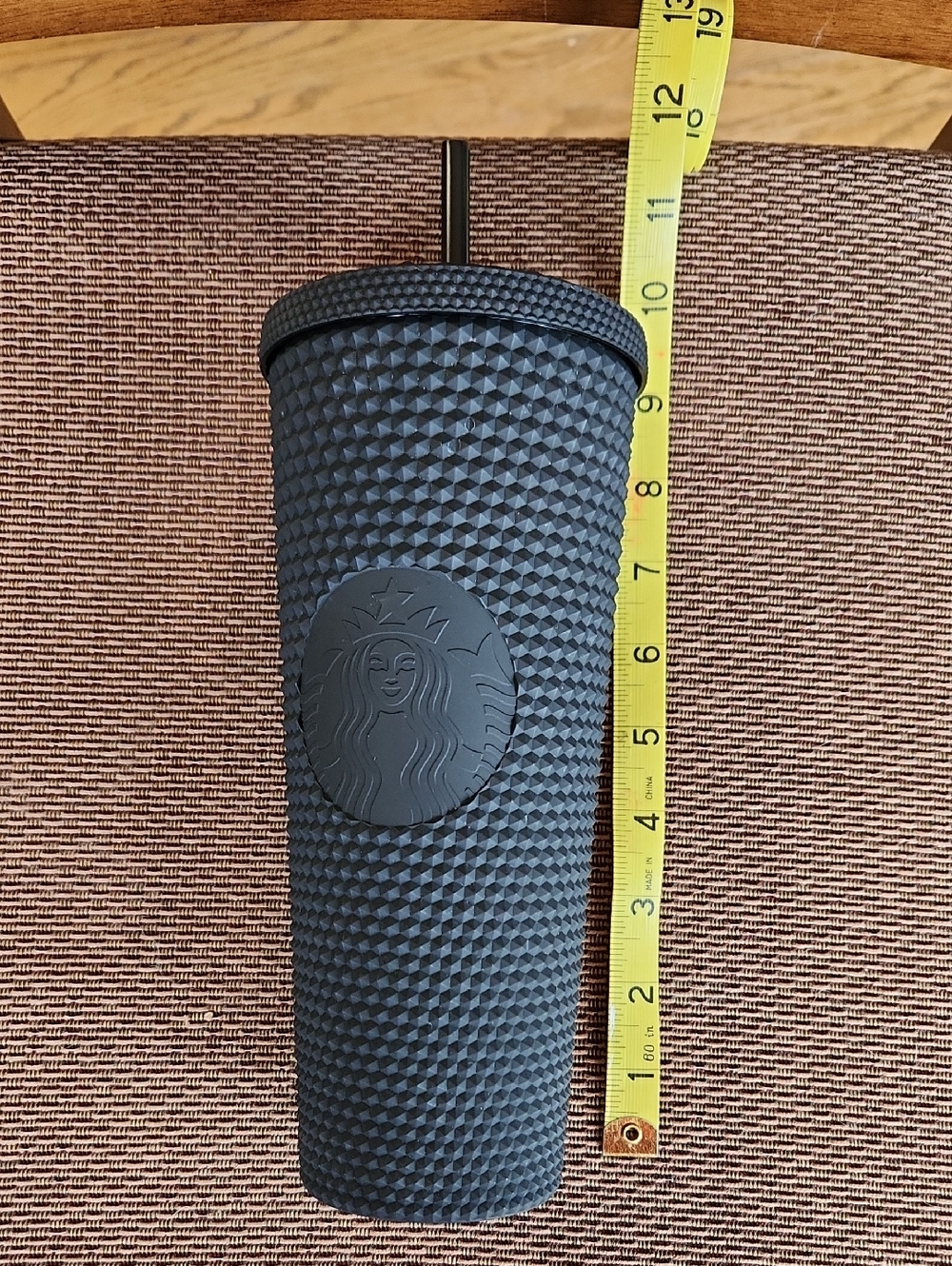 Starbucks Matte Black Textured Studded Tumbler with Straw 2021